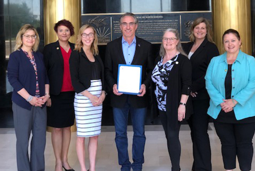 Paralegal Day Proclamation Governor Burgum with WDALA members 2017